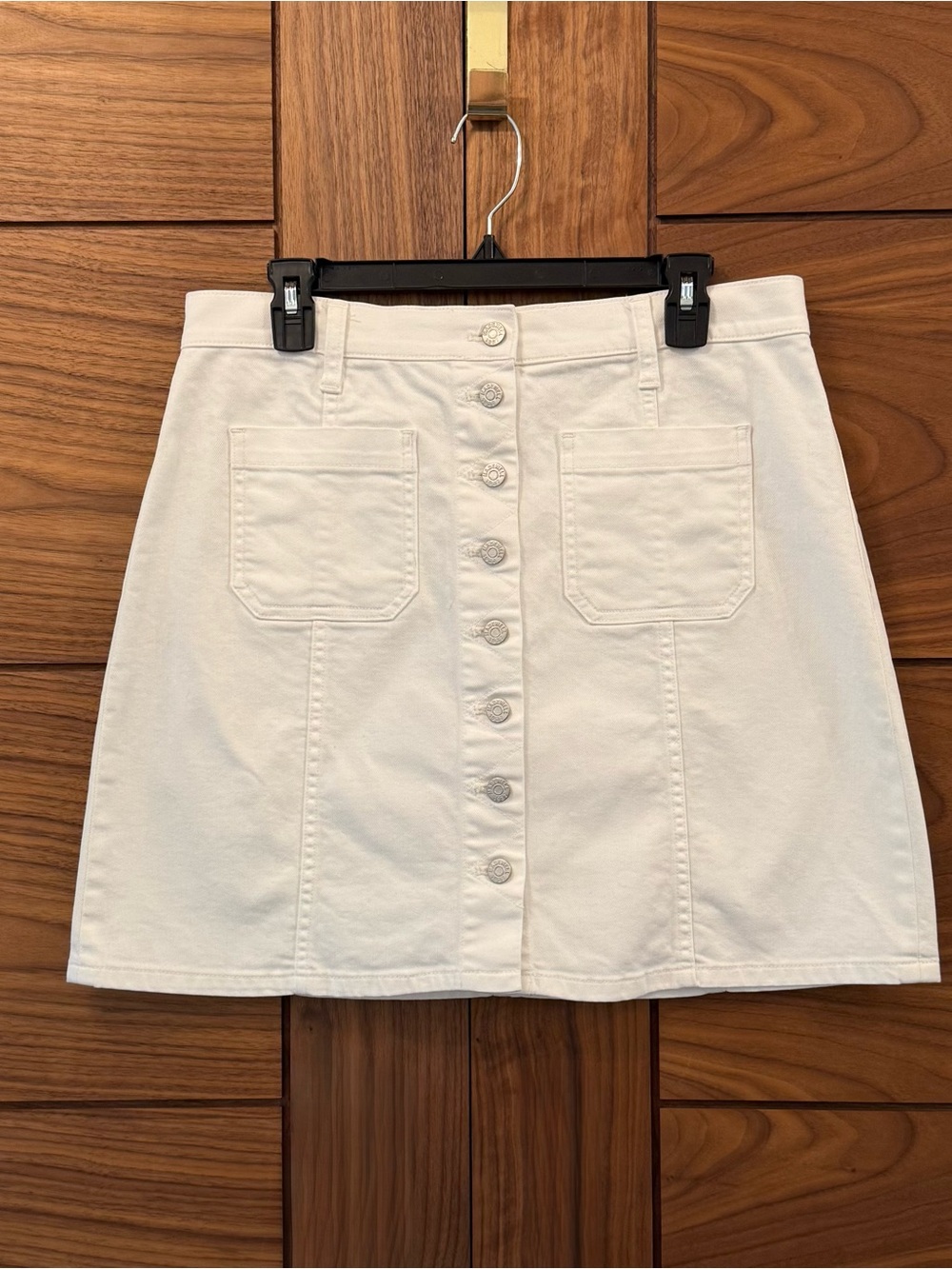 Madewell White Button Front Denim Mini Skirt - Sz 30